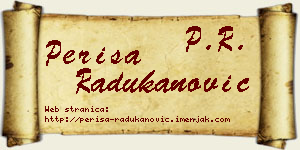 Periša Radukanović vizit kartica